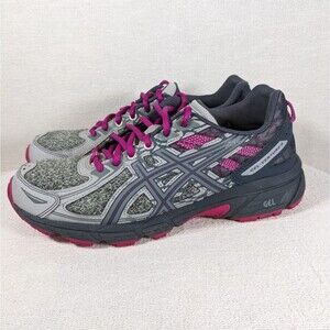ASICS Running Gel Venture Shoes 1012A504 Gray Purple Trail Women’s Size 8